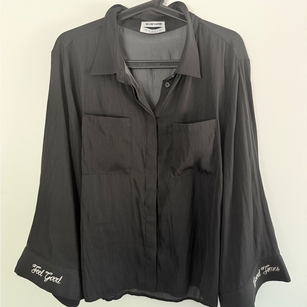 Feel Good Black Button Down Shirt
